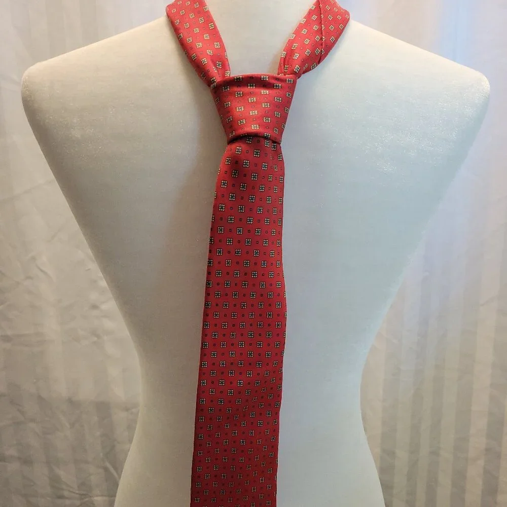 Liberty of London Red Patterned Silk Neck Tie - Picture 1 of 7